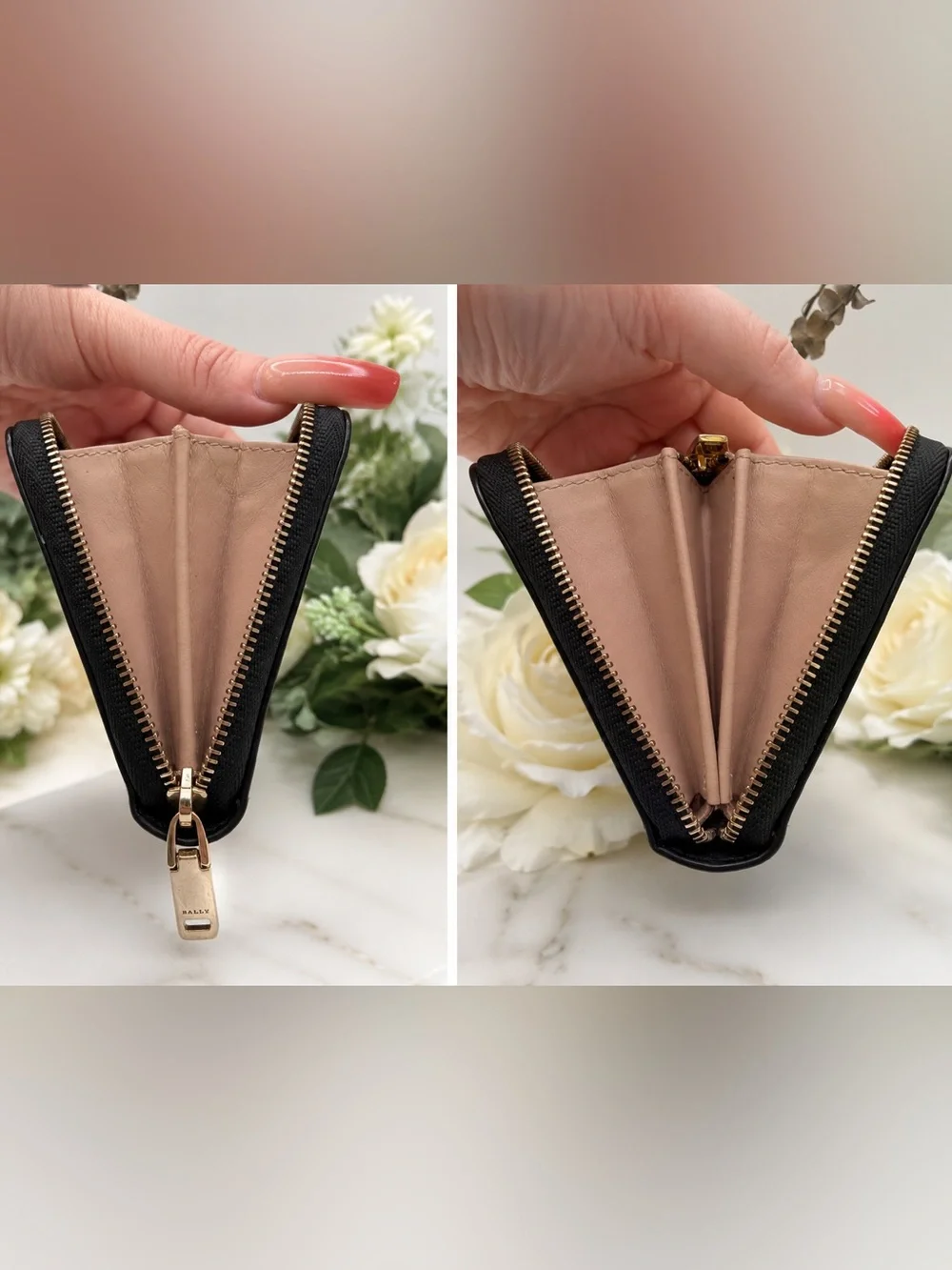 Bally Black Leather Zip Around Continental Wallet Gold Hardware EUC✨✨